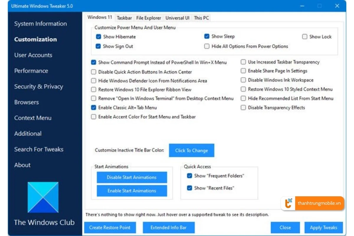 Tweak cho Windows 11 a1