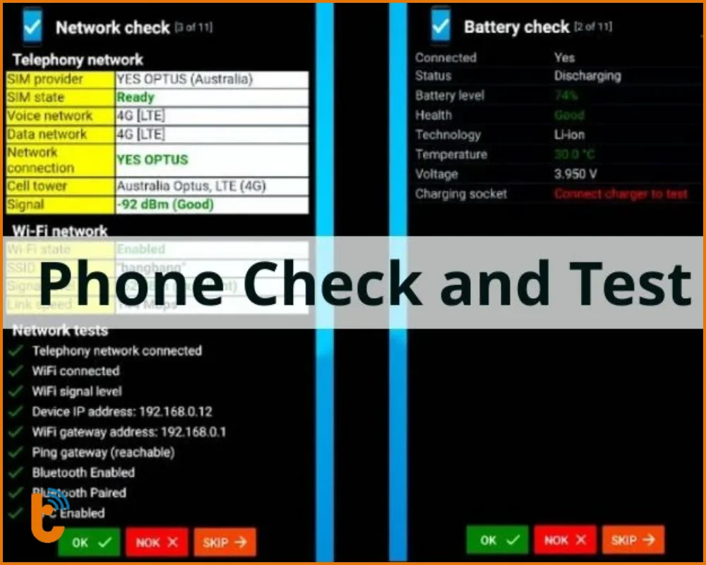 Ứng dụng kiểm tra pin Samsung - Phone Check and Test