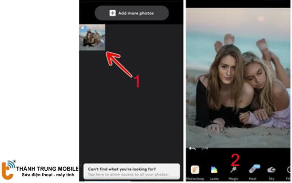 Chọn ảnh và chọn công cụ Healing