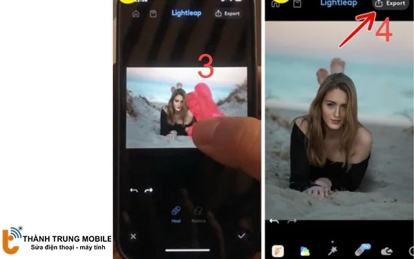 Tô lên đối tượng cần xóa > Export