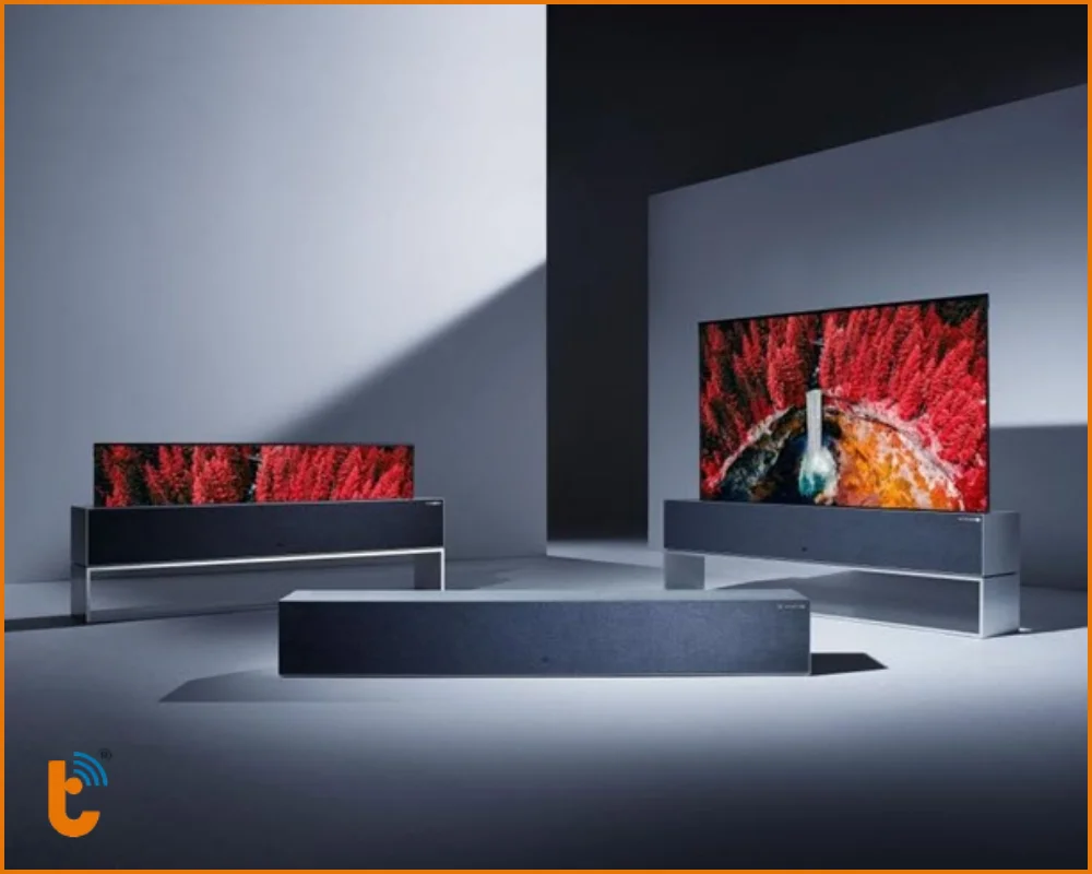 Ứng dụng thực tế của P-OLED vào TV có thể thu gọn như LG Signature OLED R