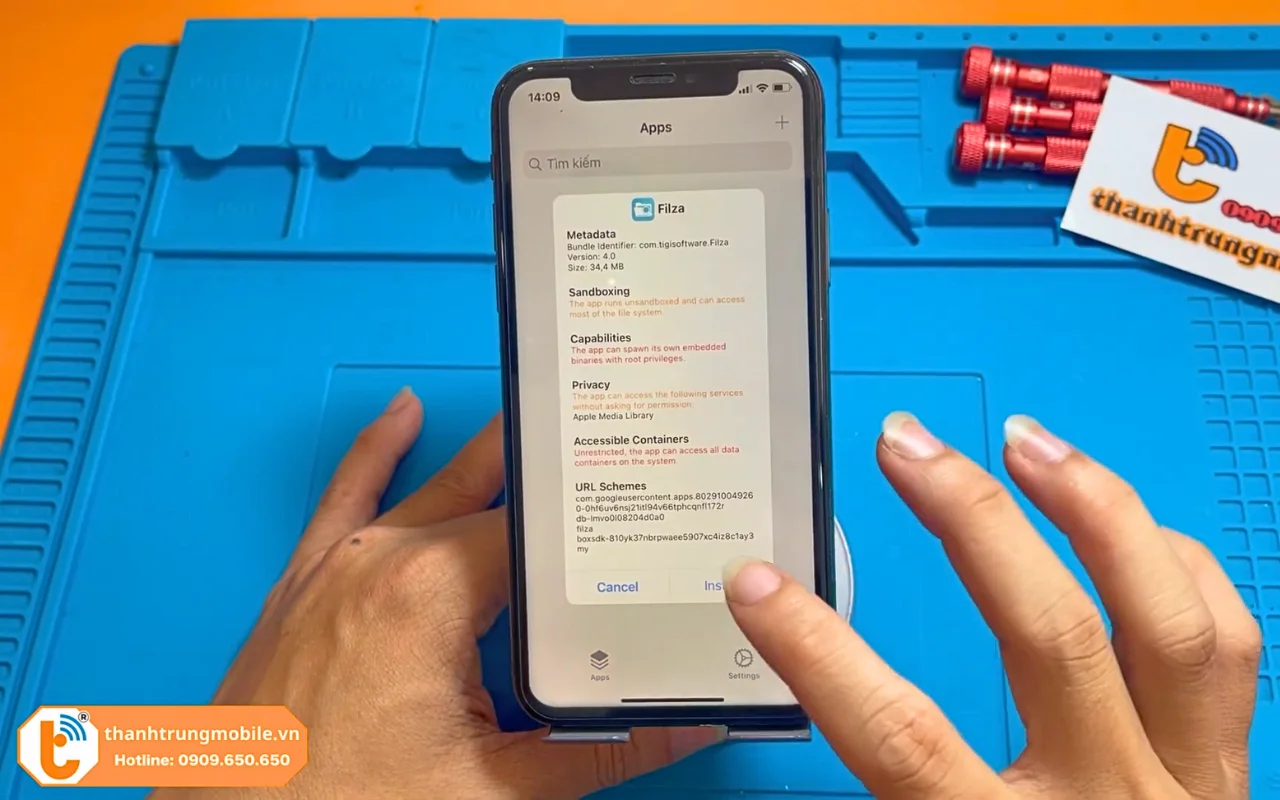 Ứng dụng TrollStore chưa xuất hiện