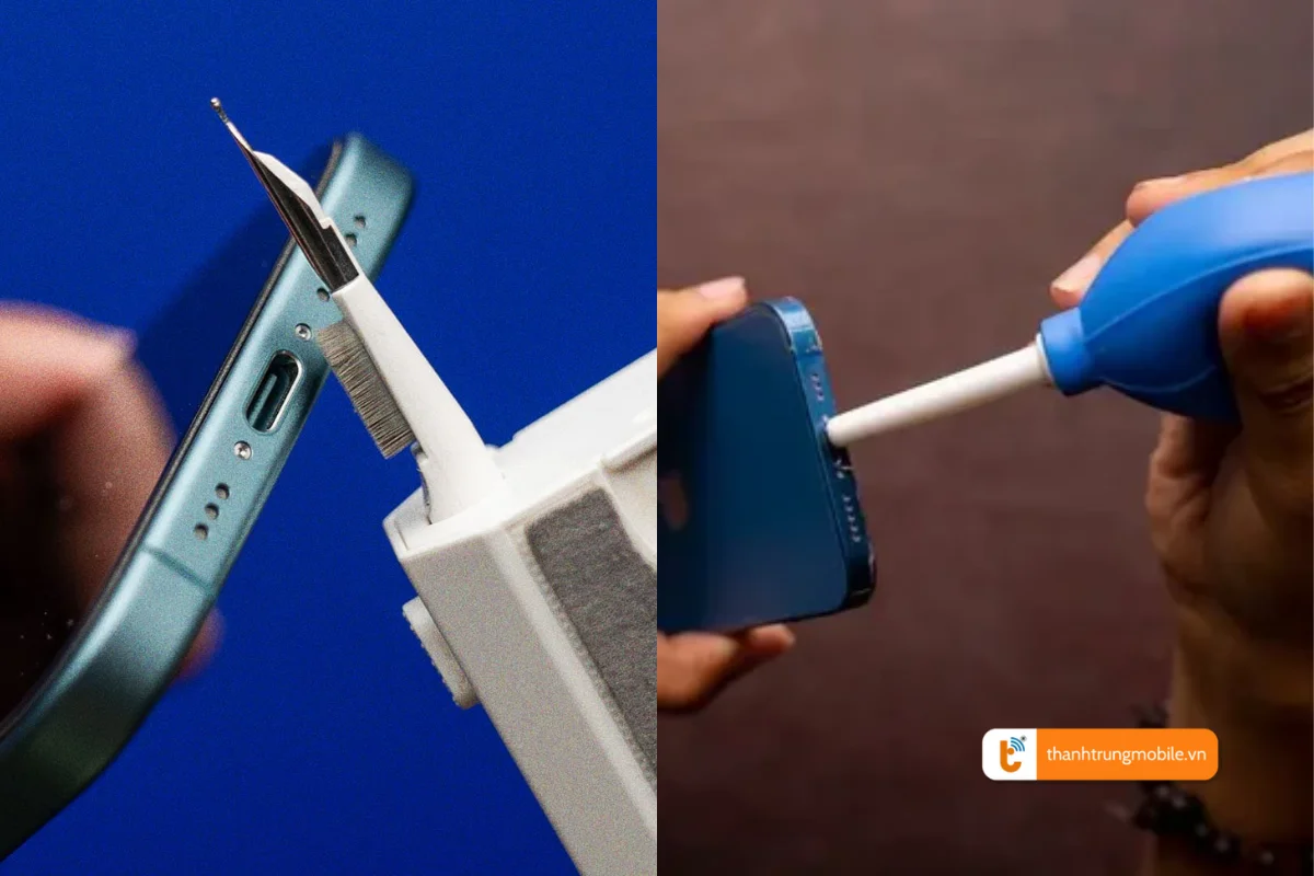 vệ sinh cổng sạc iphone