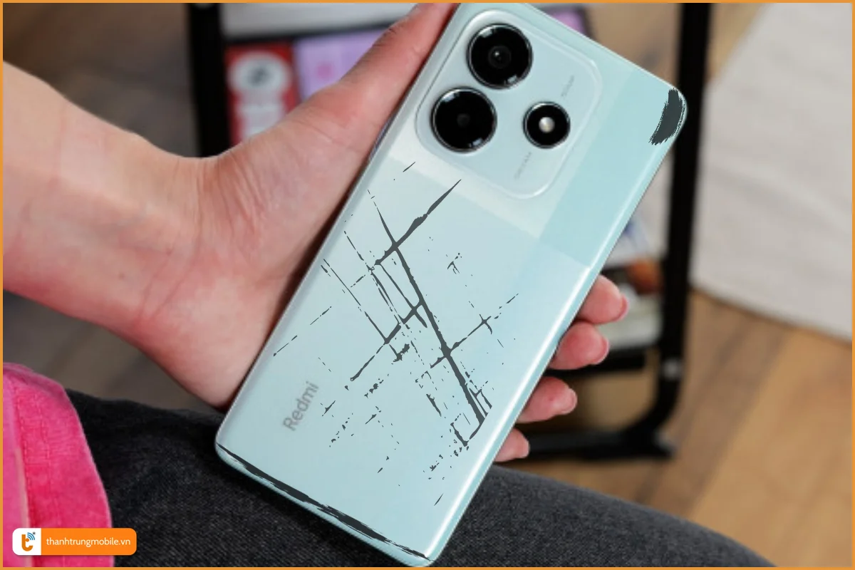 Vỏ Redmi Note 14 5G bong tróc sơn, trầy xướt cần thay mới