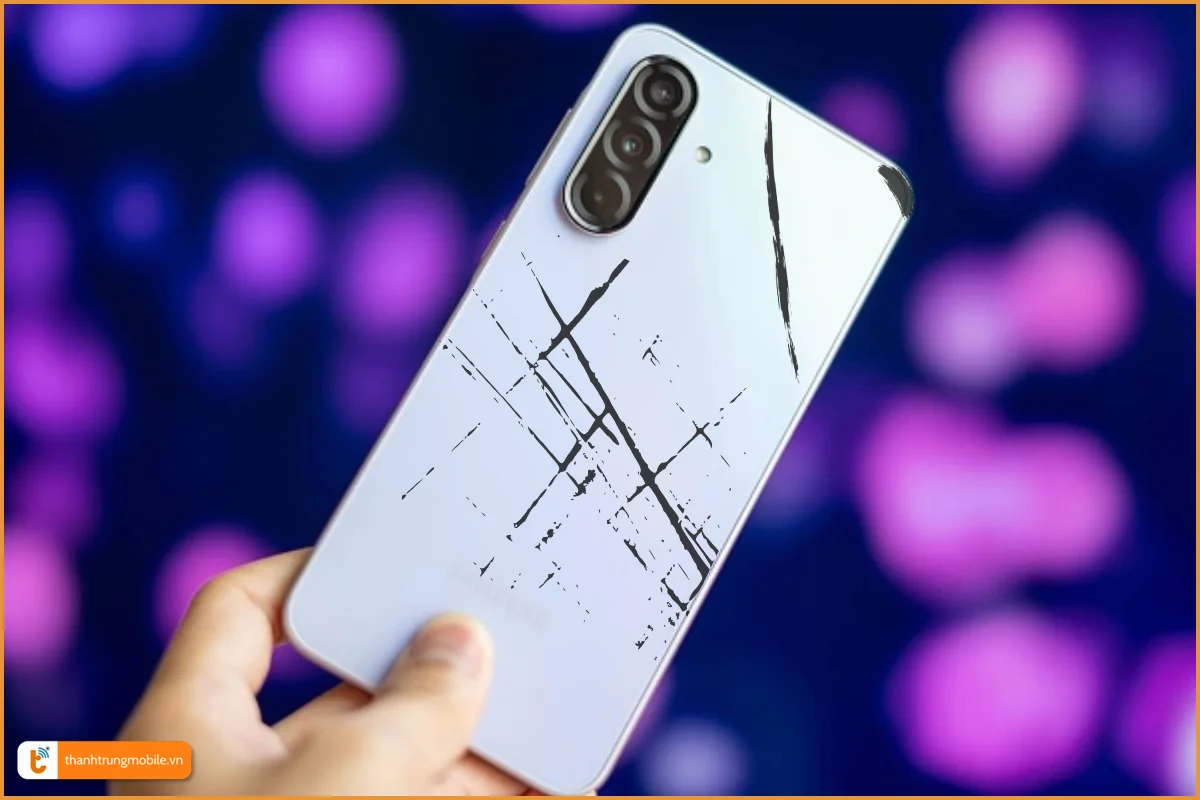 Vỏ Samsung A36 5G trầy xướt, bong tróc sơn cần thay mới