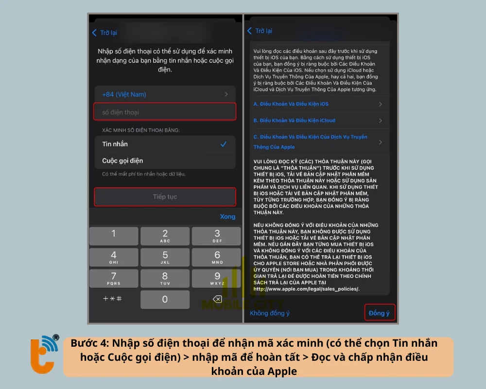 Tạo ID Apple và nhập thông tin cá nhân