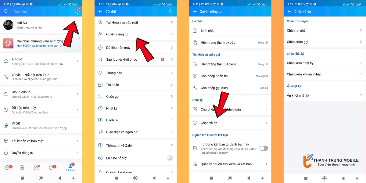 Xem danh sách chặn Zalo trên điện thoại Android và iPhone