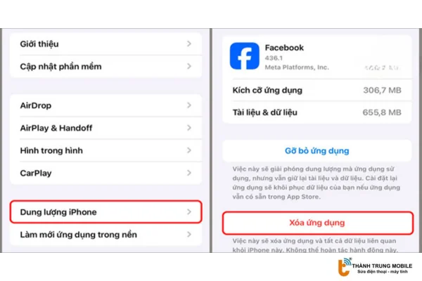 Xóa dữ liệu Facebook 