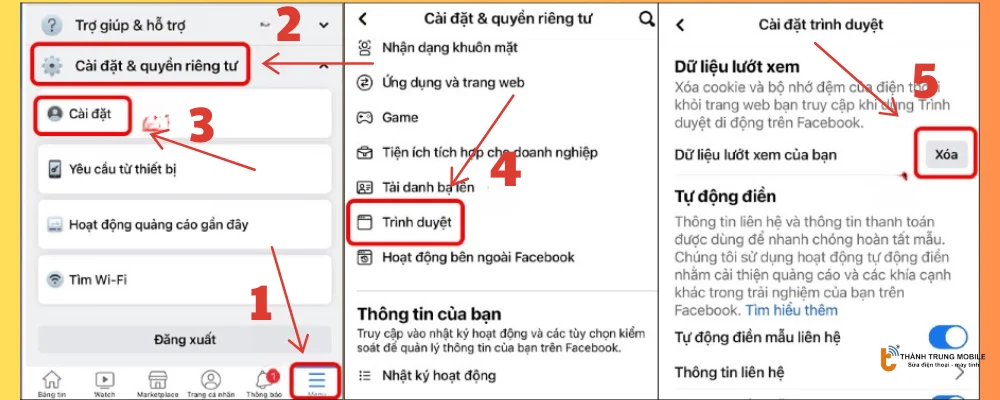 Xóa dữ liệu lượt xem trên Facebook
