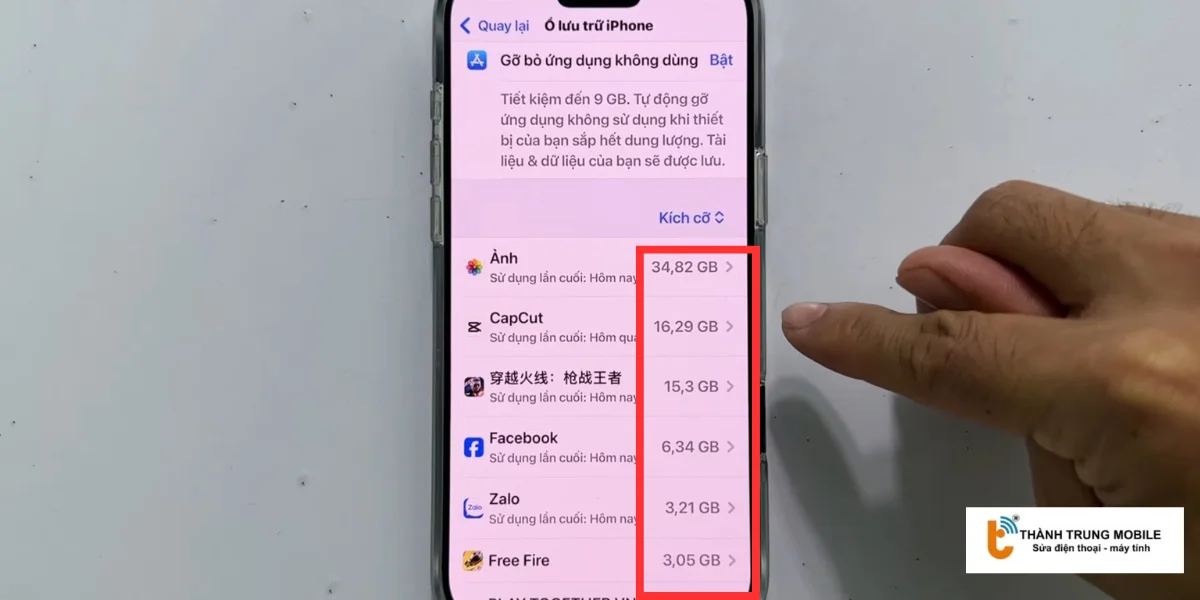 Xóa những ứng dụng ít dùng