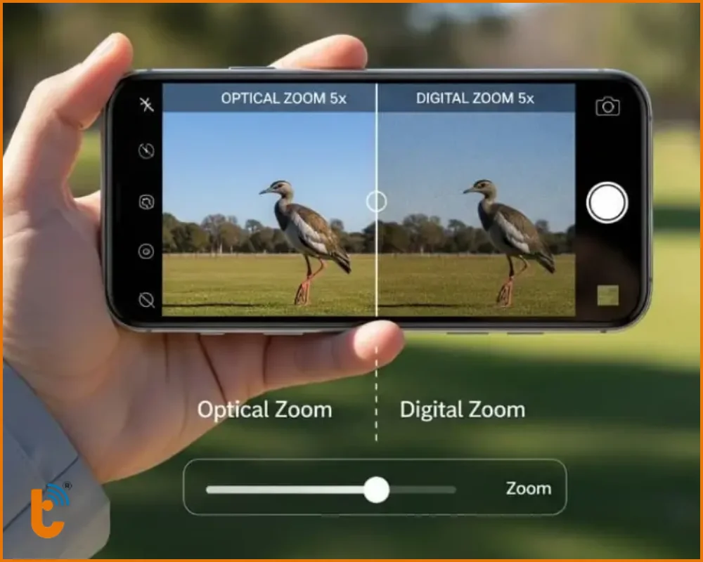 Zoom quang học (Optical Zoom) và Zoom kỹ thuật số (Digital Zoom)